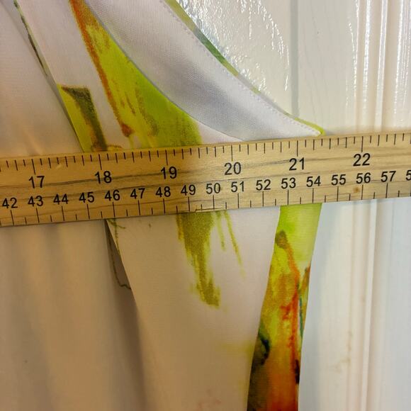 Be by Chetta B Maxi Halter Abstract Multicolor Chiffon Dress US 18 Lined Gown - Picture 6 of 10